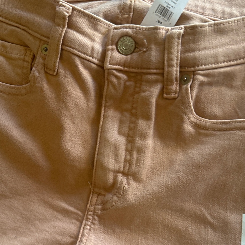 Cropped wide  Leg salmon colored  Women’s Jeans - Picture 3 of 5